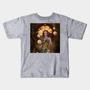 Wonderful steampunk girl Kids T-Shirt